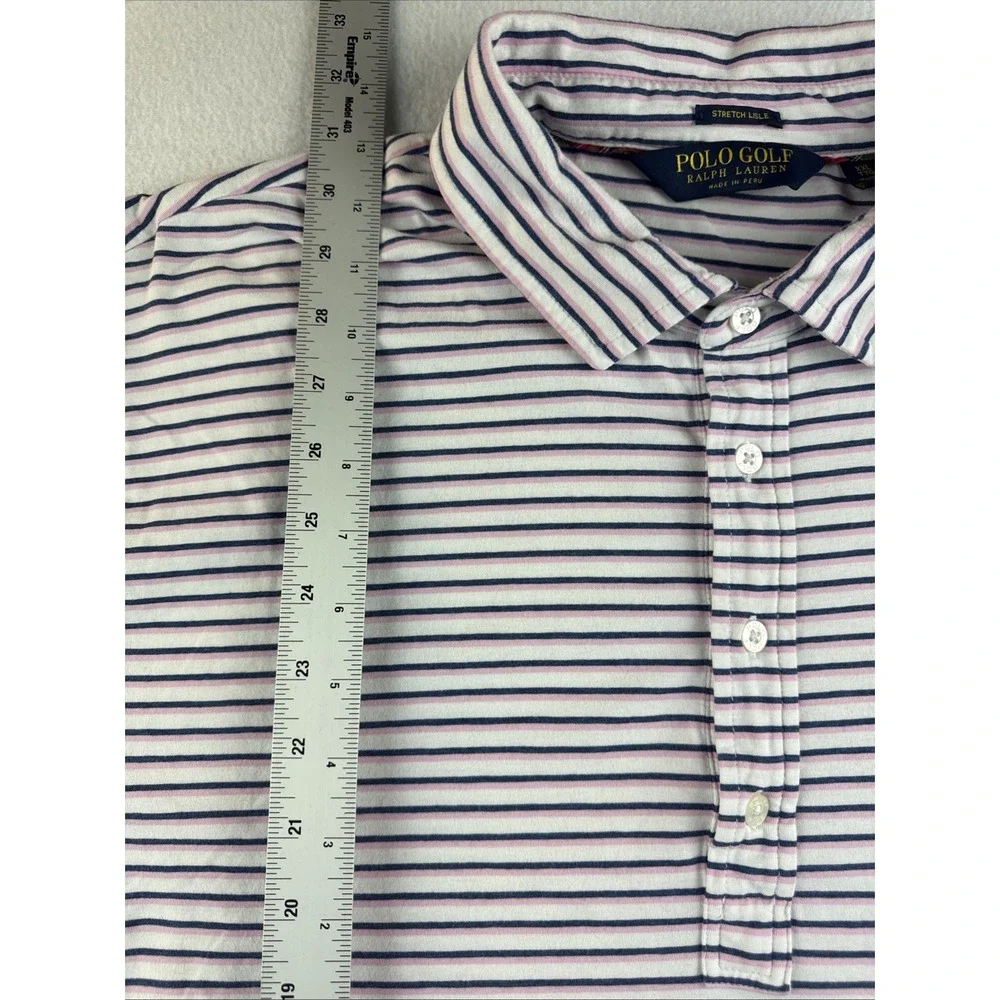 Polo Golf Ralph Lauren Stretch Lisle Short Sleeve Polo Striped Men's SIze XXL